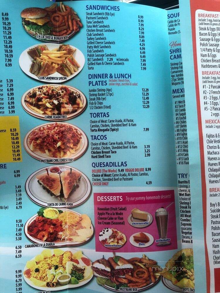 Boy's Hamburgers - Santa Ana, CA menu_pic