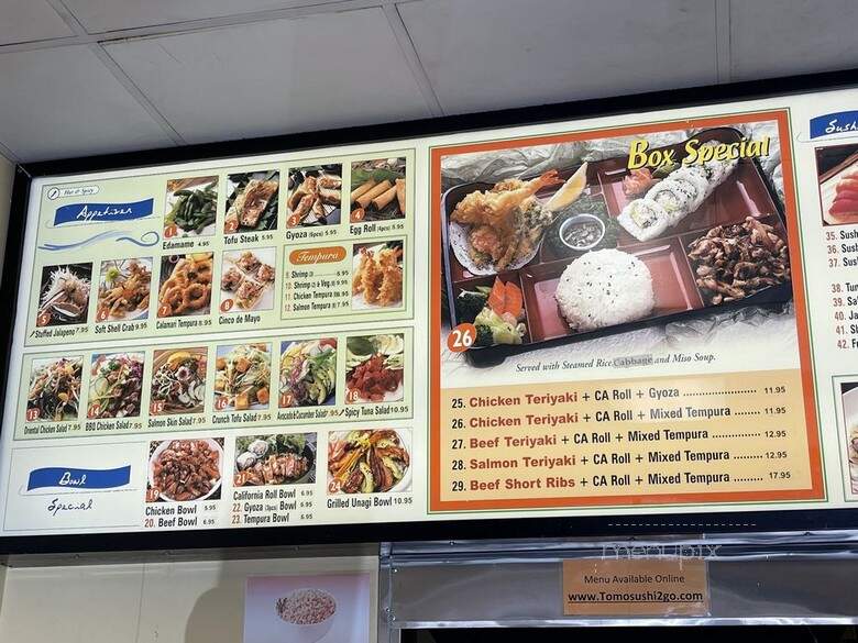 Tomo Sushi & Teriyaki - South El Monte, CA menu_pic