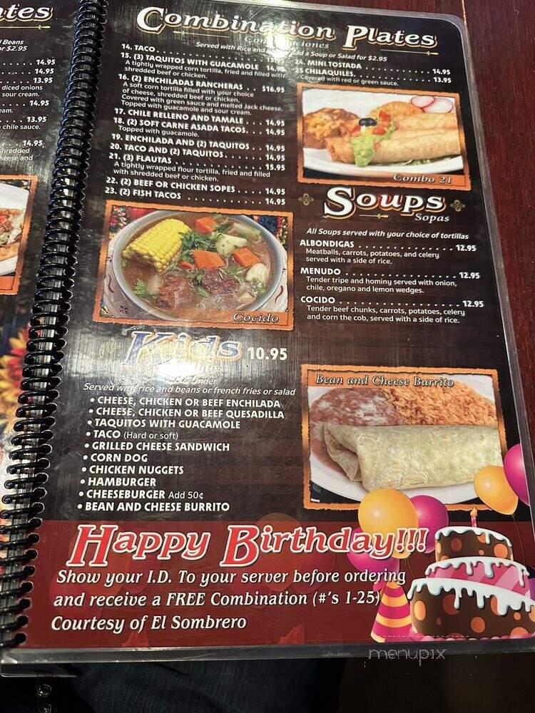 El Sombrero - El Monte, CA menu_pic