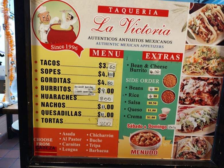 La Victoria Taqueria - Whittier, CA menu_pic