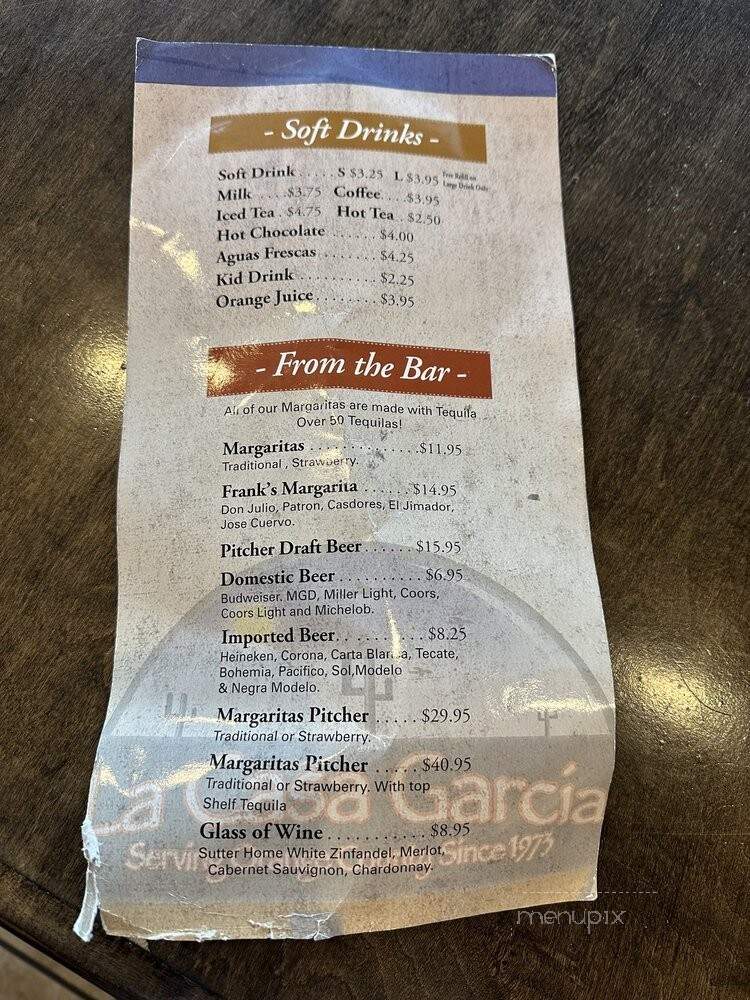 La Casa Garcia - Anaheim, CA menu_pic