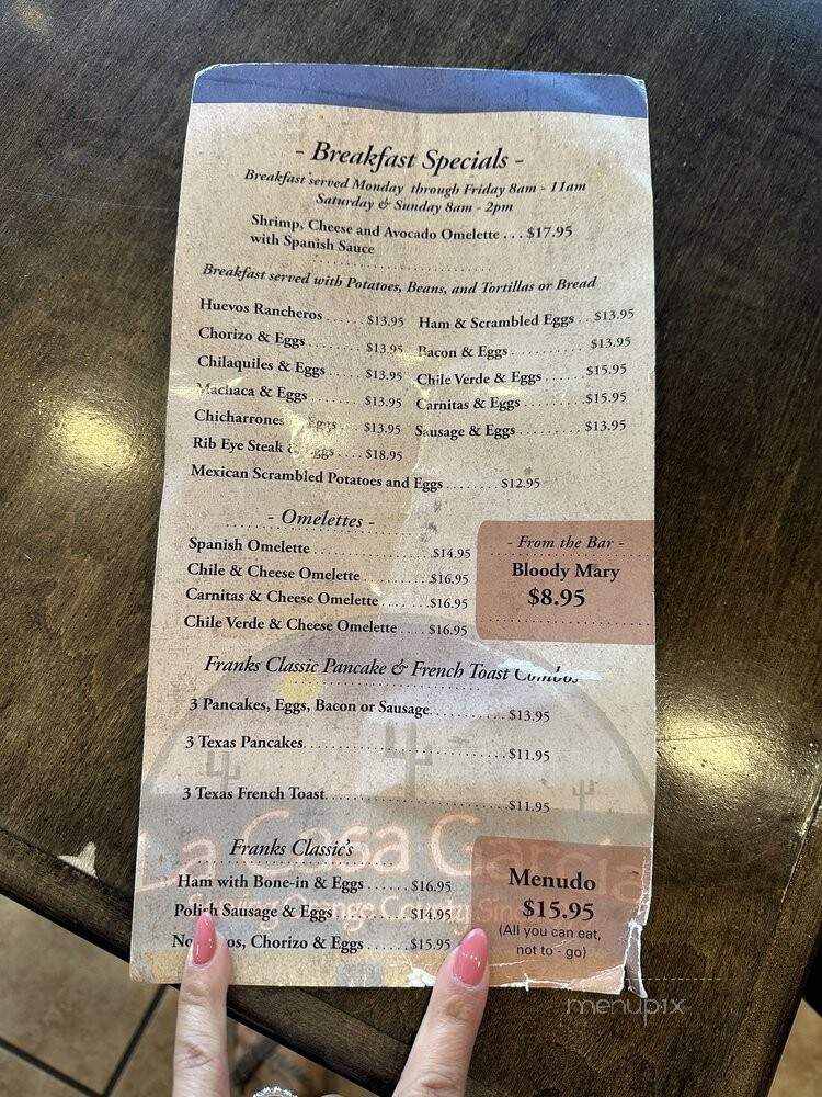 La Casa Garcia - Anaheim, CA menu_pic