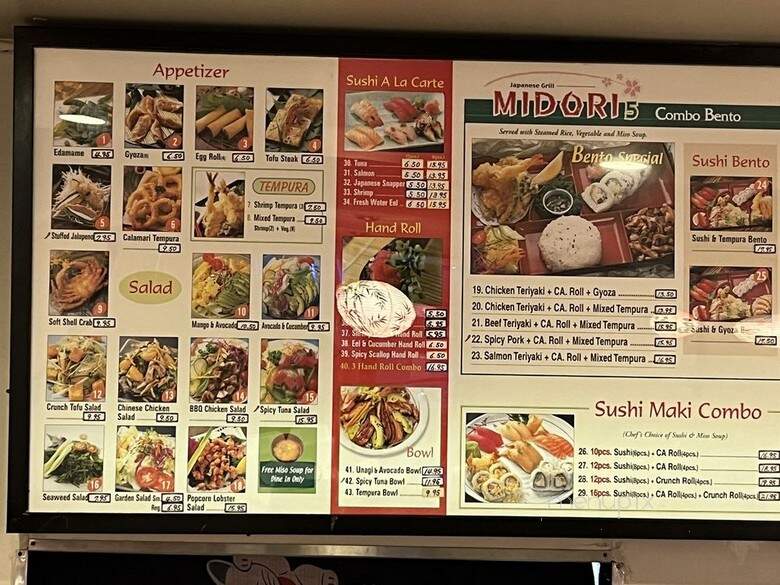 Midori 5 - La Mirada, CA menu_pic