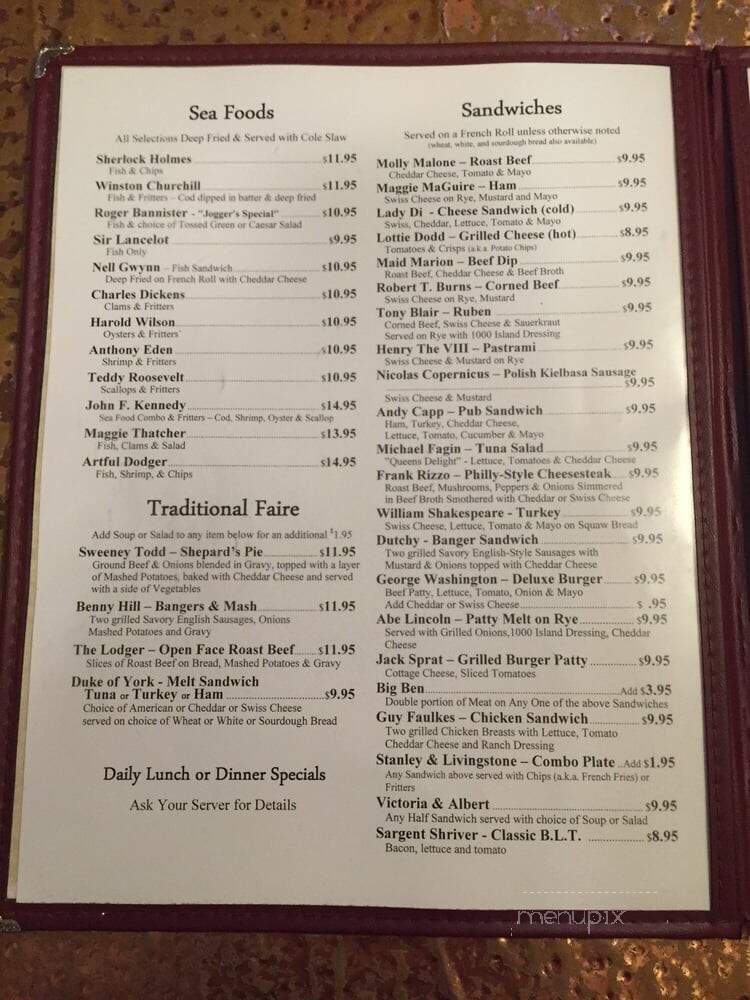 Maggie's Pub - Santa Fe Springs, CA menu_pic