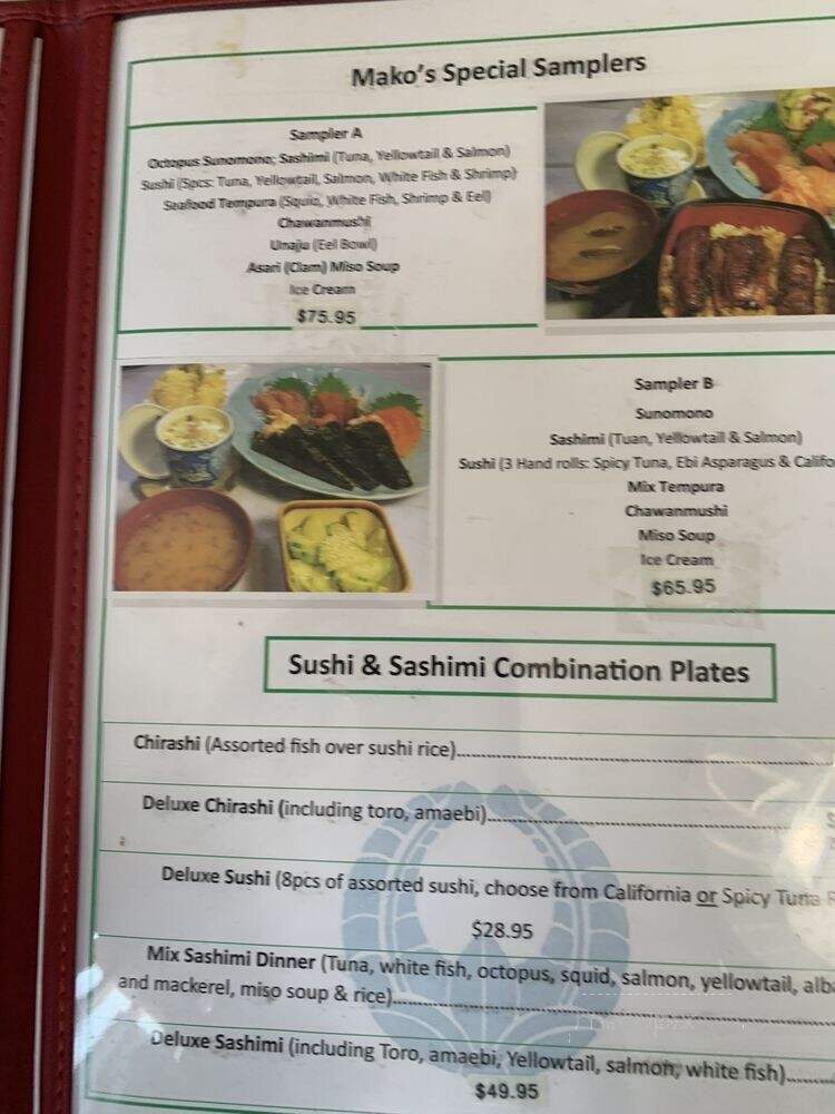 Mako Sushi - Arcadia, CA menu_pic
