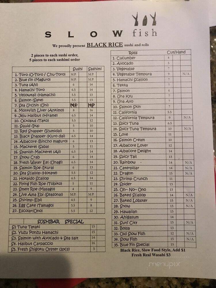 Sushi 7 - Huntington Beach, CA menu_pic