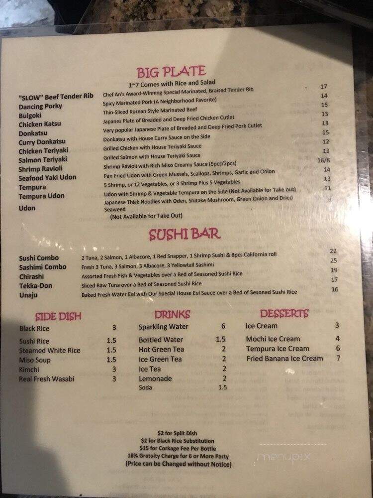 Sushi 7 - Huntington Beach, CA menu_pic