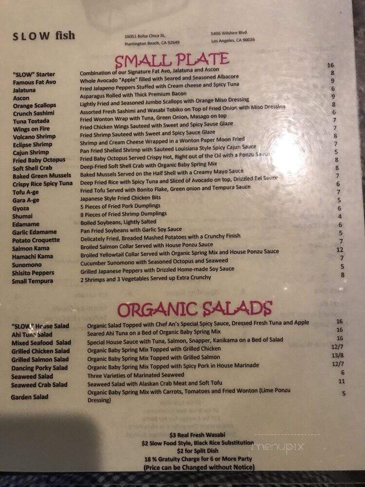 Sushi 7 - Huntington Beach, CA menu_pic