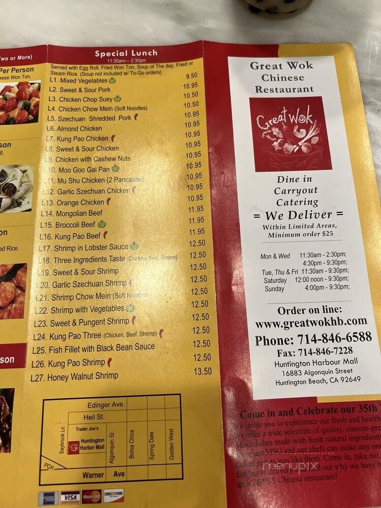 Great Wok Restaurant - Huntington Beach, CA menu_pic