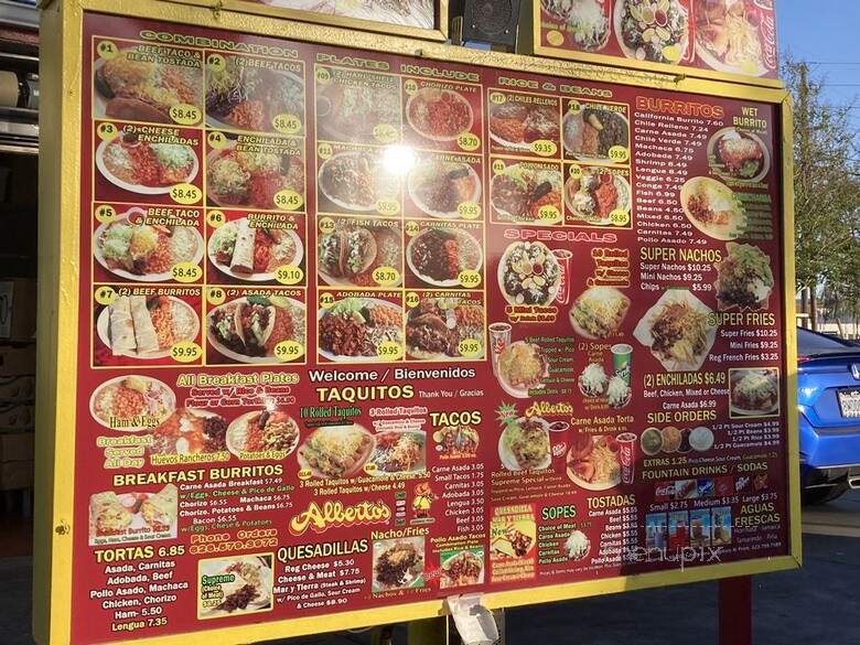 Alberto's Mexican Food - El Monte, CA menu_pic