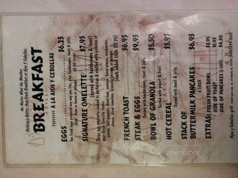 Ajos Y Cebollas Mexican Restaurant - El Monte, CA menu_pic