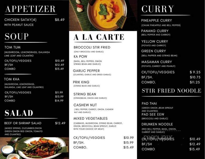 Thai Place - Cypress, CA menu_pic