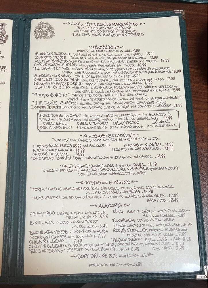 Rudys Mexican Restaurant - Monrovia, CA menu_pic