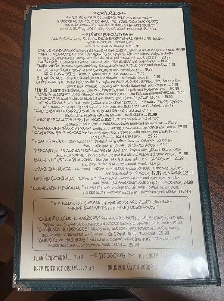 Rudys Mexican Restaurant - Monrovia, CA menu_pic