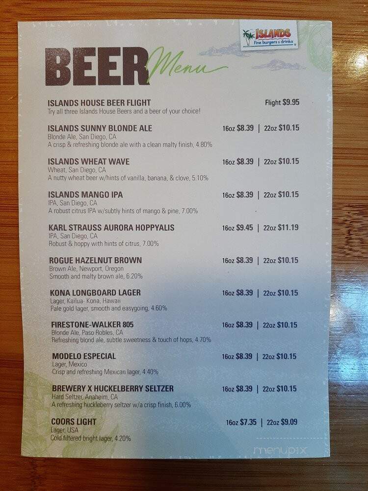 Islands Restaurant - Fountain Valley, CA menu_pic