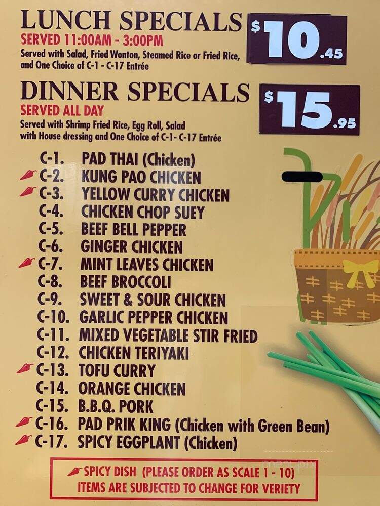Thai Pepper - Huntington Beach, CA menu_pic