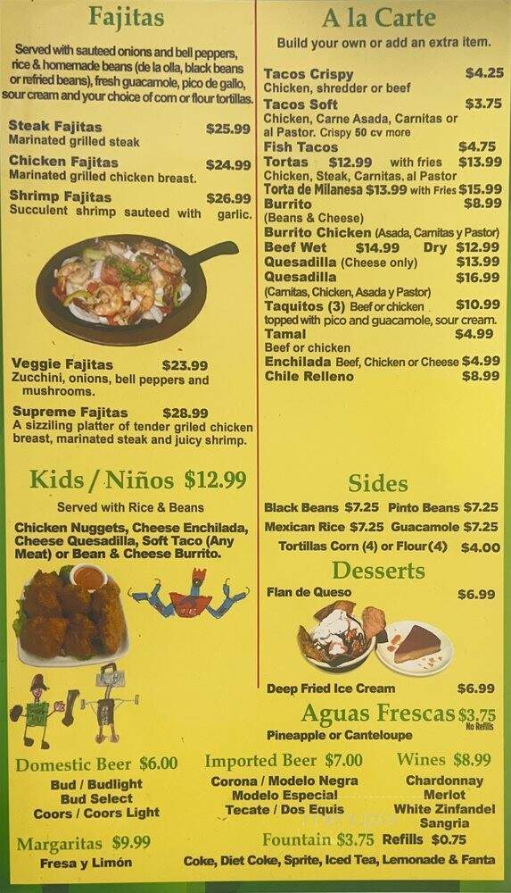 Casa Brito Mexican Food Restaurant - Westminster, CA menu_pic