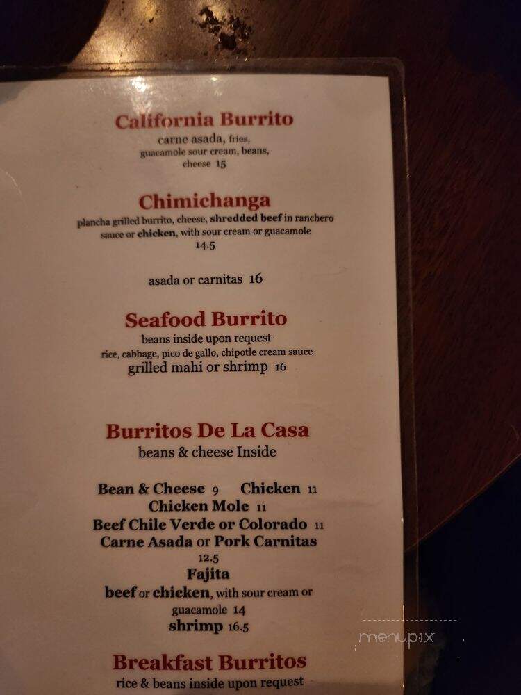 Mario's Restaurant - Huntington Beach, CA menu_pic