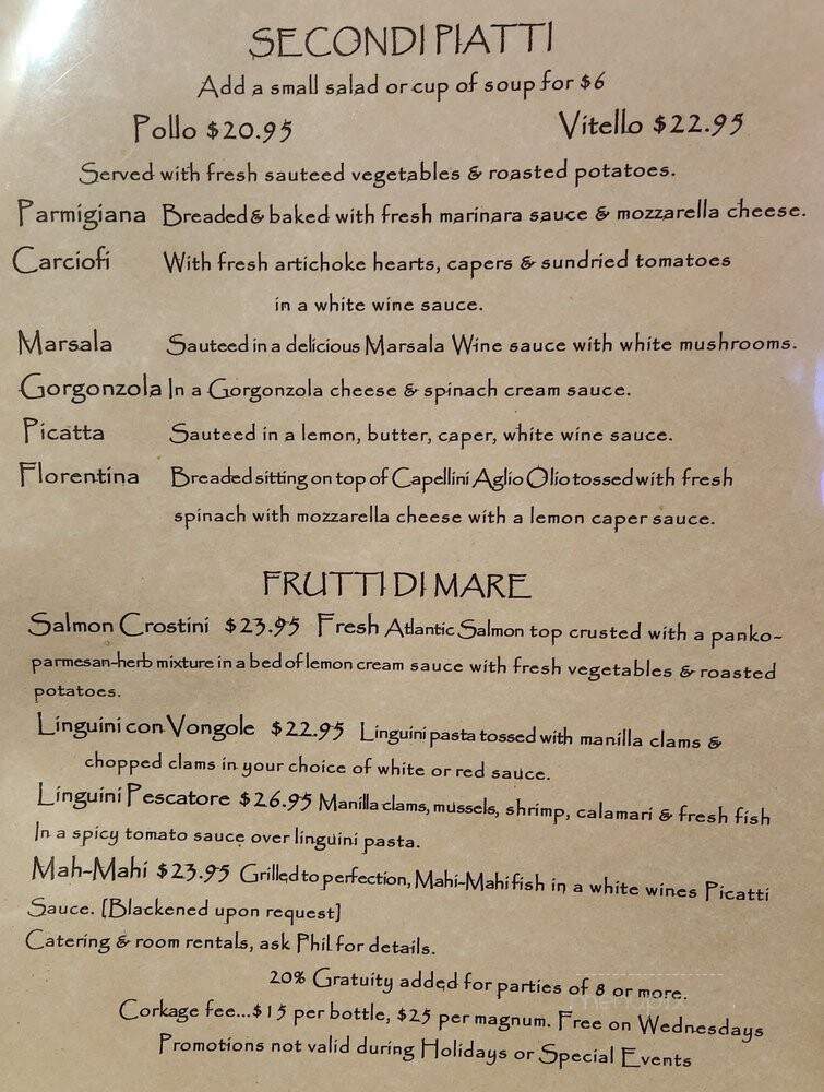 Sebastiani's Italian Bistro - Westminster, CA menu_pic