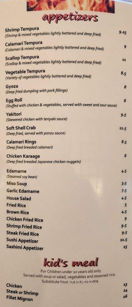 Shima Restaurant - Huntington Beach, CA menu_pic