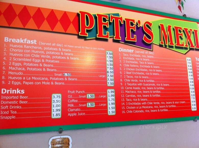 Pete's Mexican Food - Huntington Beach, CA menu_pic