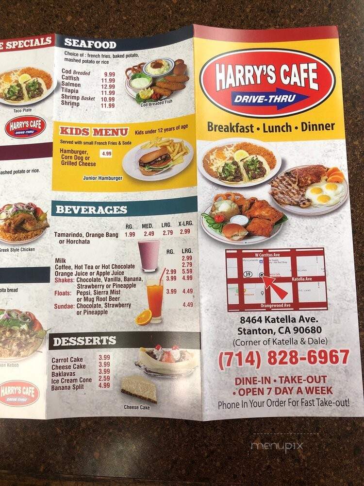 Harry's Cafe - Stanton, CA menu_pic