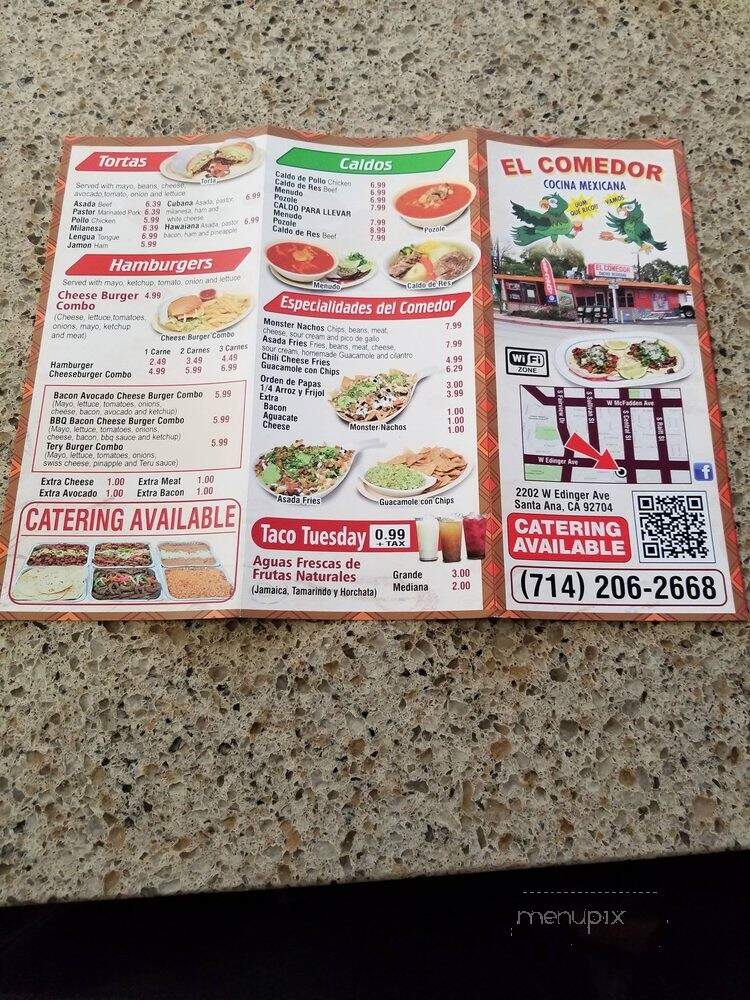 El Comedore Restaurant - Santa Ana, CA menu_pic