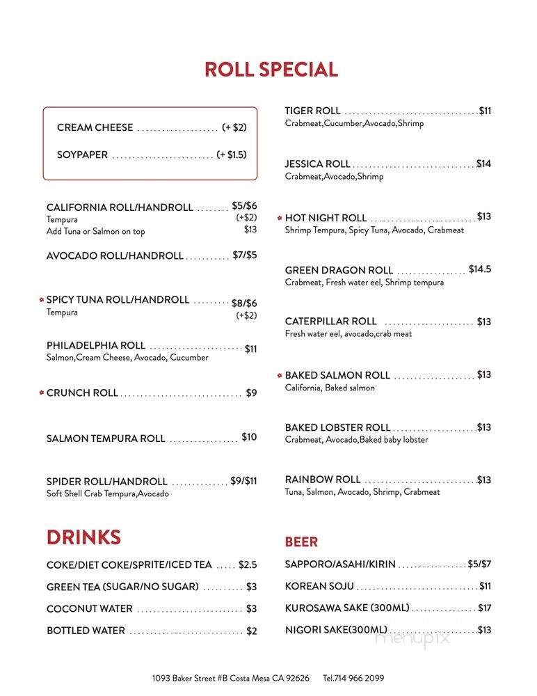Maki Yaki 19 - Costa Mesa, CA menu_pic