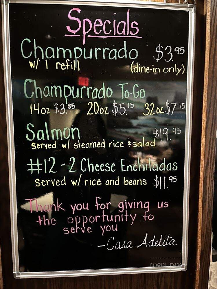Casa Adelita - La Habra, CA menu_pic