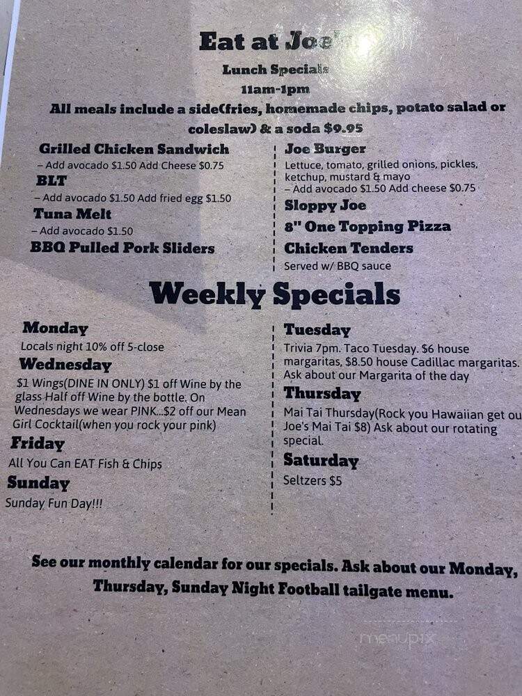 Eat At Joe's - Huntington Beach, CA menu_pic