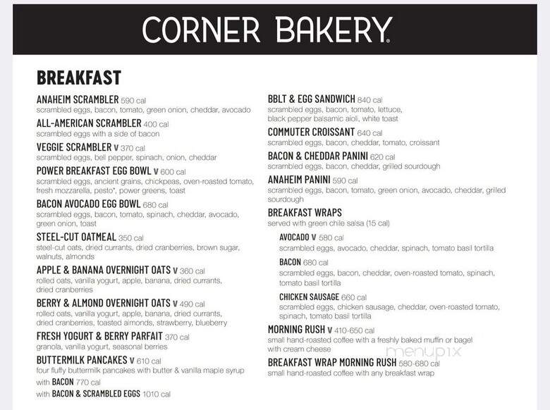 Corner Bakery Cafe - Huntington Beach, CA menu_pic
