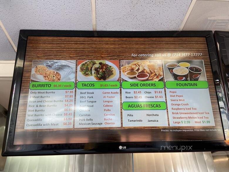 Taqueria De Anda - Orange, CA menu_pic