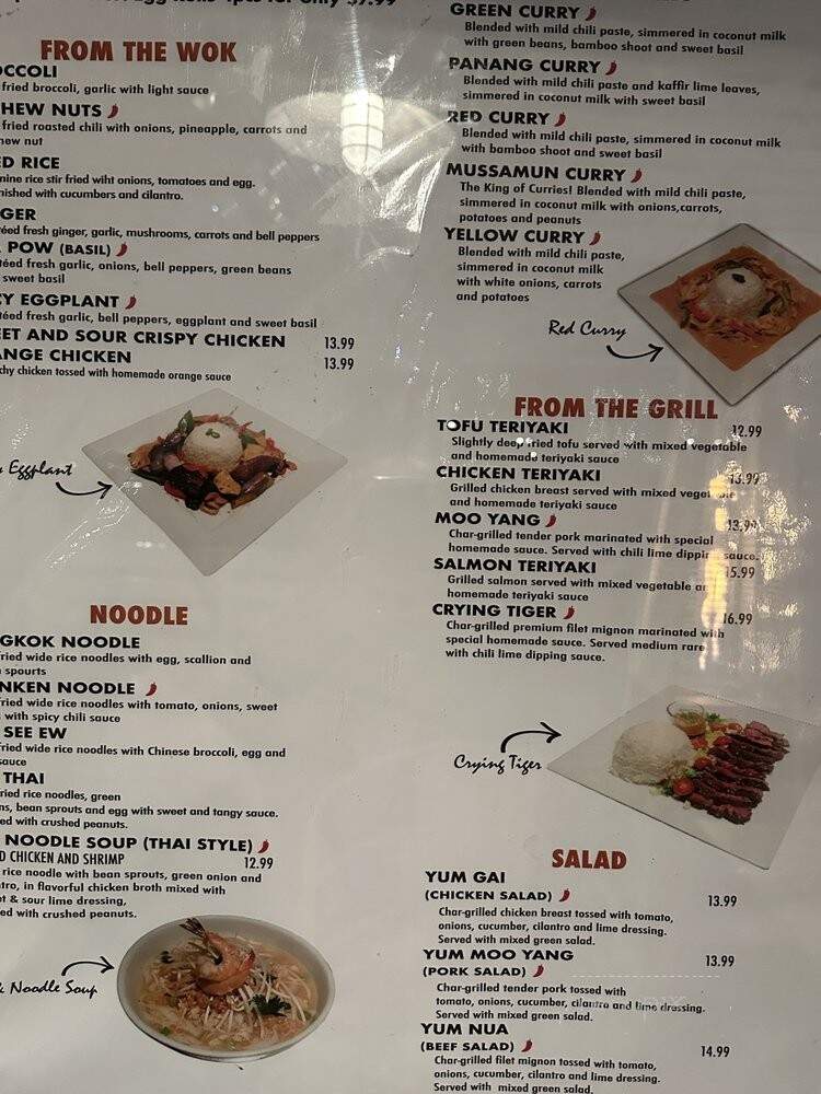 Silk Thai Cuisine - Huntington Beach, CA menu_pic