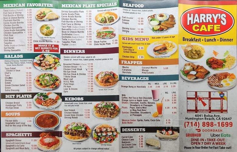 Harry's Cafe - Huntington Beach, CA menu_pic