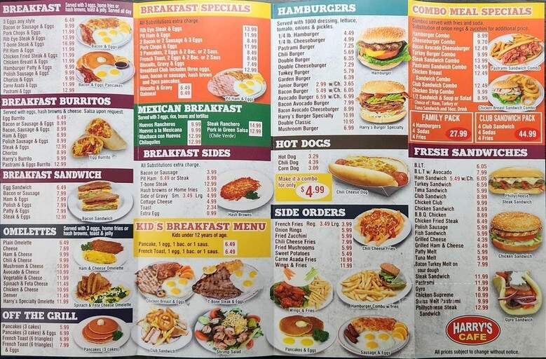 Harry's Cafe - Huntington Beach, CA menu_pic