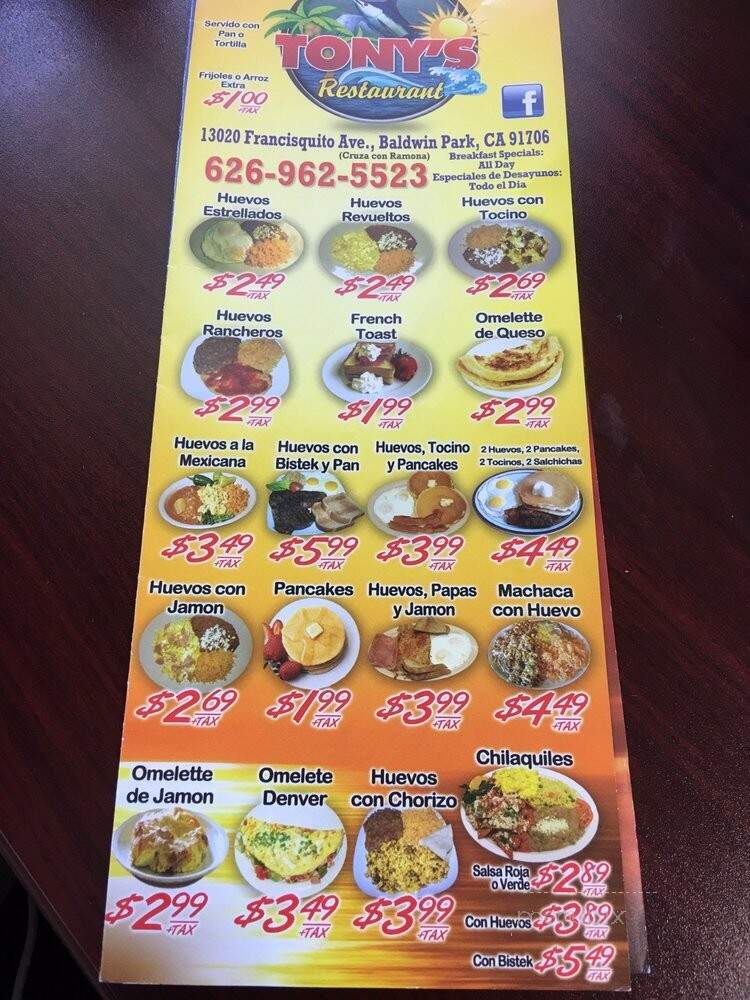 Marascostony Restaurant - Baldwin Park, CA menu_pic