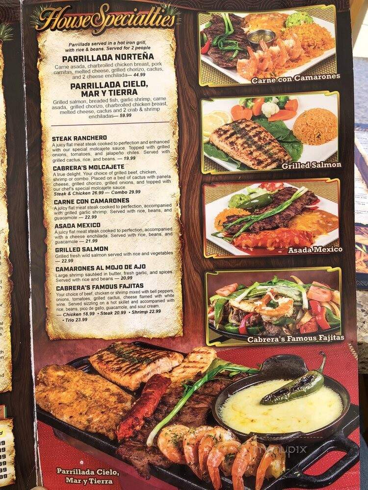 Cabreras Mexican Cuisine - Duarte, CA menu_pic