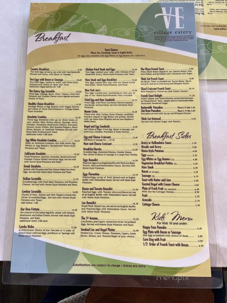 Village Eatery - Glendora, CA menu_pic