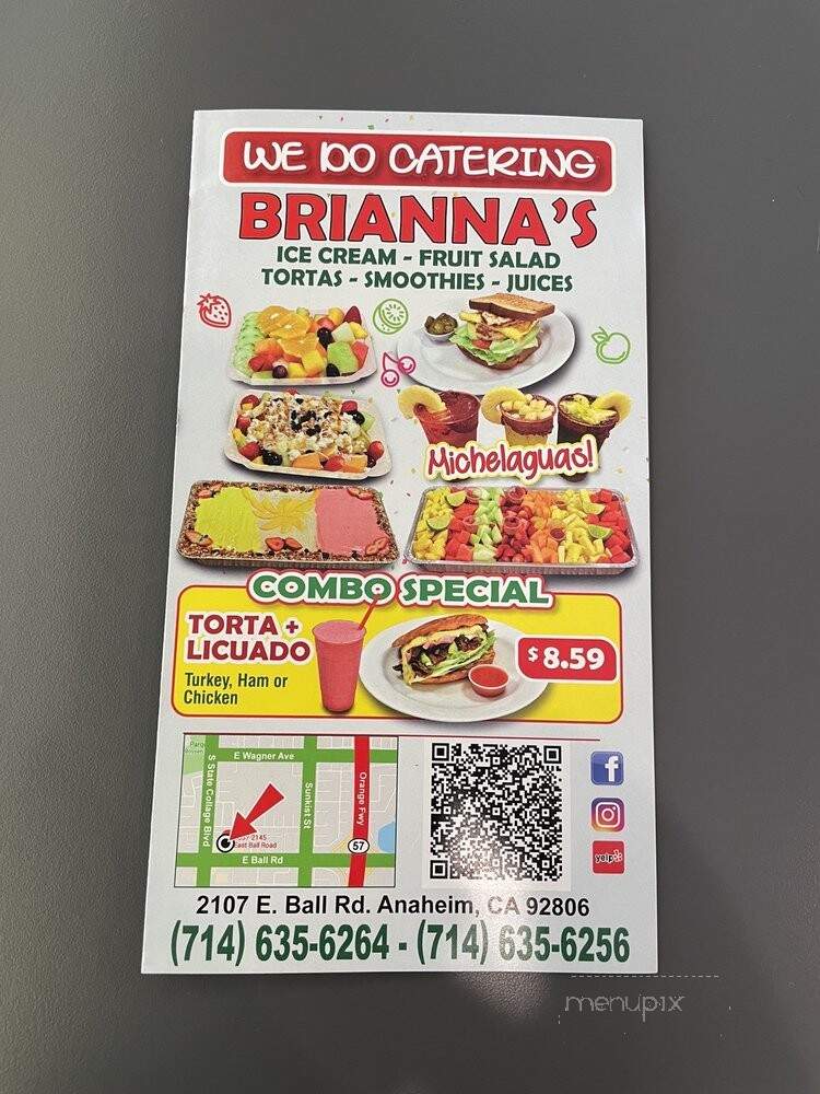 Brianna's Ice Cream - Anaheim, CA menu_pic