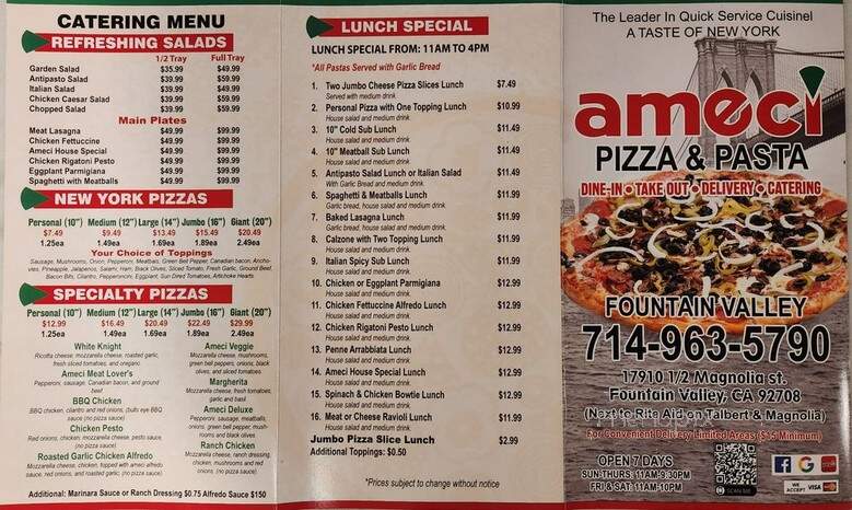 Ameci Pizza & Pasta - Fountain Valley, CA