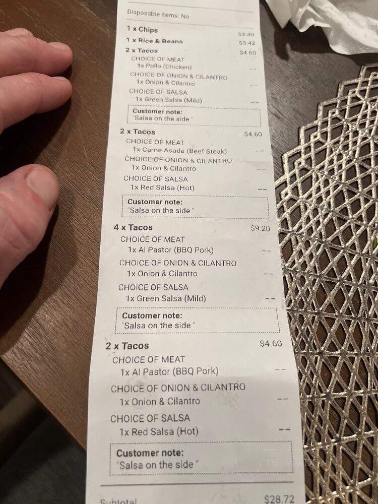 Taqueria De Anda - Anaheim, CA menu_pic
