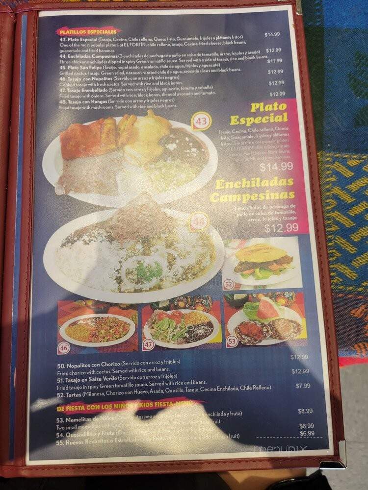 El Fortin - Fullerton, CA menu_pic