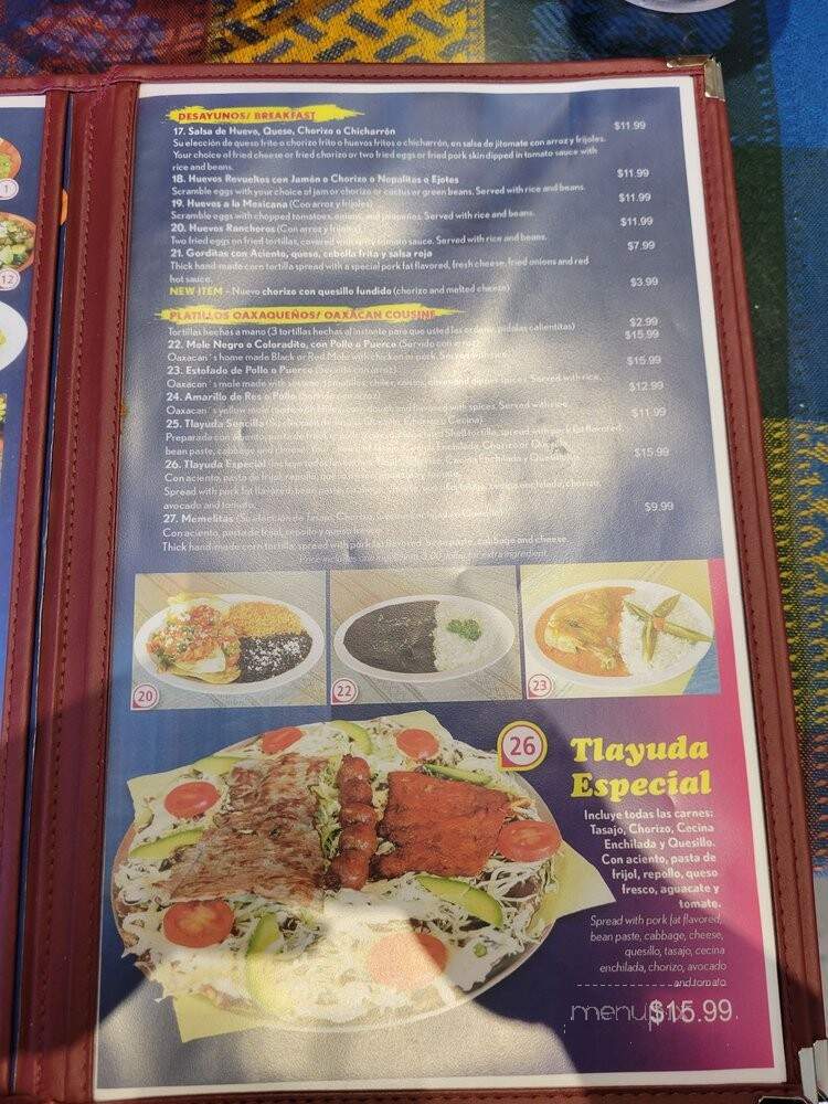 El Fortin - Fullerton, CA menu_pic