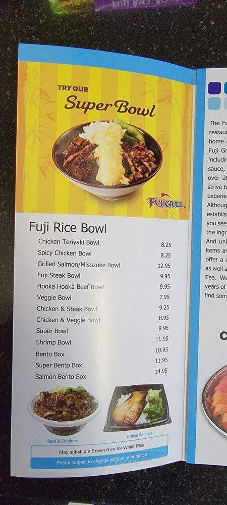 Fuji Teriyaki - Anaheim, CA menu_pic