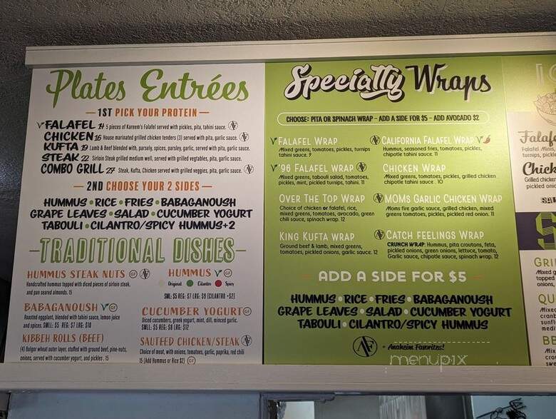 Kareem's Restaurant - Anaheim, CA menu_pic