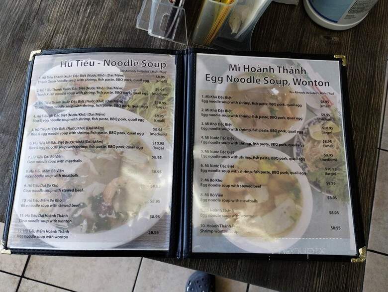 Hu Tieu Thanh Xuan - Westminster, CA menu_pic