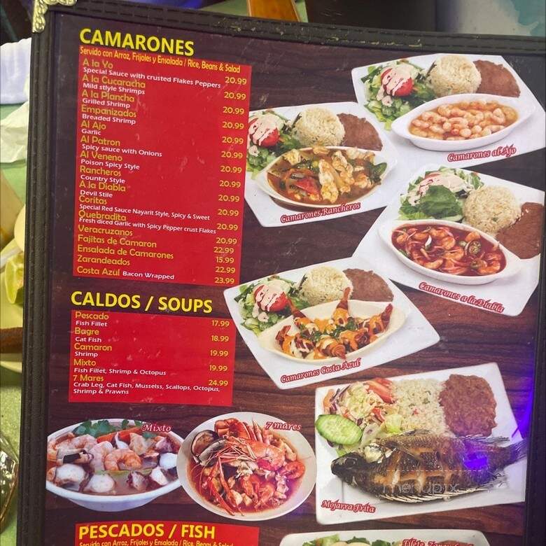Mariscos Los Corales - Fountain Valley, CA menu_pic