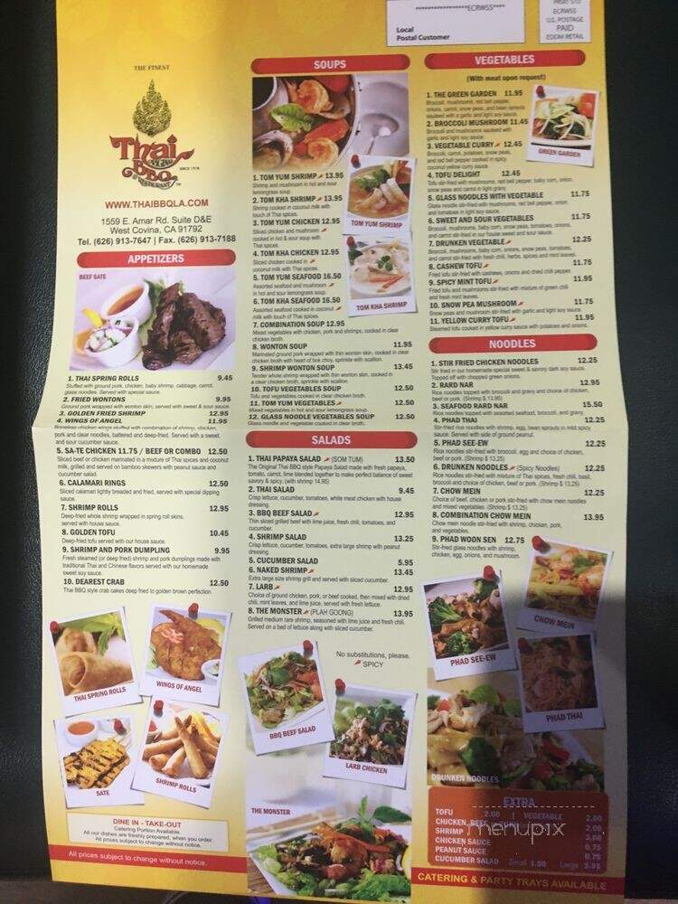 Thai Bbq & Seafood - West Covina, CA menu_pic