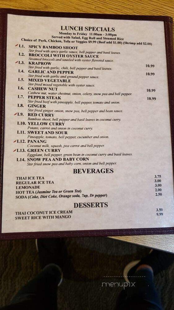West Covina Thai Cuisine - West Covina, CA menu_pic