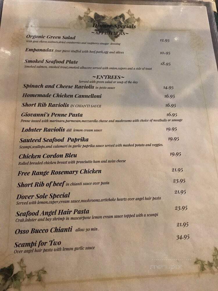 Giovanni's International Restaurant - Covina, CA menu_pic